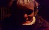 Blonde slut sucking a turd outdoor