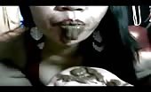 Horny cam girl eating her poop