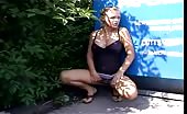 Beautiful shaved girl peeing
