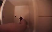 Skinny Japanese pooping in bathtub