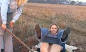 Russian girl smears shit on her naked body