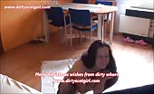 Mature drunk woman smears shit