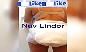 Brazilian babe shitting in white diapers