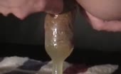 Masturbating with a scat condom