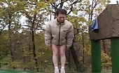 Hot girl peeing outdoor
