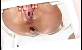 Shitting on a homemade toilet
