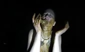 Amateur couple smearing poop on each other