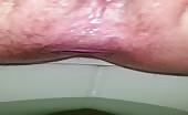 Hot babe pooping in close up