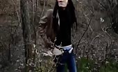 Japanese teen using a forest as a toilet