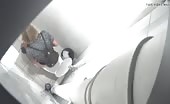 Blonde babe shitting in toilet