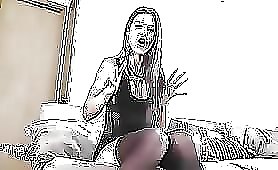 Badass girl dildoing her butthole