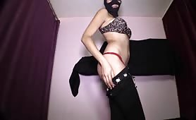 Incredible pierced girl pooping on a plate