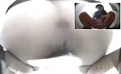 Hairy babe pooping in public bathroom