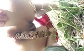 Hot milf shitting in nature