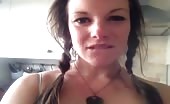 Close up of sexy babe shitting