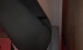 Shitting and peeing in black pants