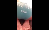 Shit and pee in blue panties