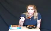 Tanned milf shitting in a bucket