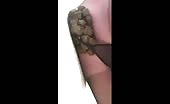 He's shitting in black undies