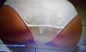 Filled white panties with shit