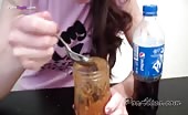 Alina feeding her boyfriend