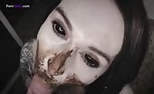 Amazing scat blowjob
