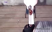 Brunette college girl shitting on boyfriend's face