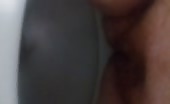 Hairy babe pooping