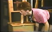 Using a wooden toilet