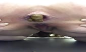 Close up of a fat babe shitting