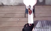 Using a plastic tube to feed her boyfriend