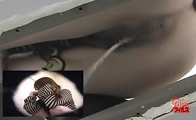 Hairy Asian girl forgot to wipe her ass