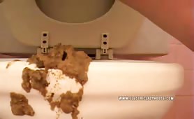 All over toilet liquid shit