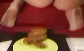 Blonde teen asked to poop on a plate