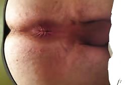 Dirty man pooping tiny pieces of shit