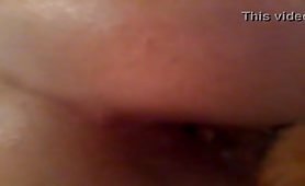 Hairy wife pooping on a white towel