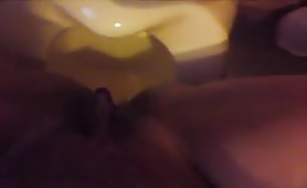 Hot MILF using a yellow potty to take a shit