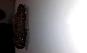 Chewing a long turd made him gag
