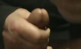 Eating raw poop while jerking off hard