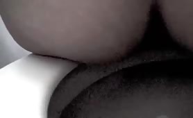 Girl with a big ass is pooping in the toilet