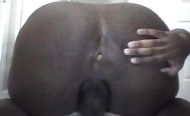 Fat black guy shitting in doggy style