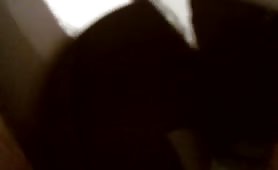 Cumshot on his fresh turd in public bathroom