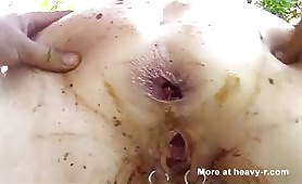 Pierced girl fucked in the ass by a random guy