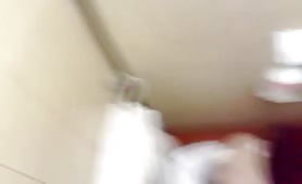 Pee farts in a public bathroom