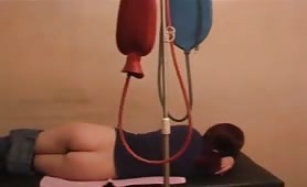 Redhead Czech girl trying enema