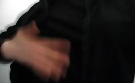Young school girl shitting in the toilet