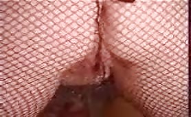 Redhead mommy pooping in black pantyhose