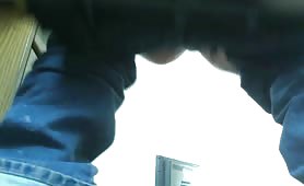 Mature man pooping a tiny shit in close up