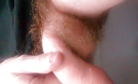 Hairy ginger pooping in a toilet