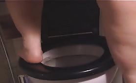 Same pierced wife pooping indoor and outdoor